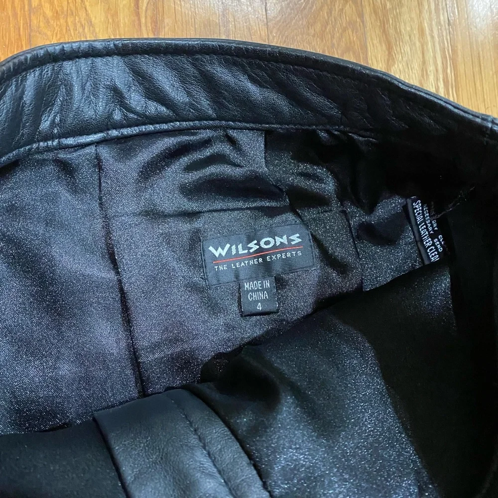 WILSONS LEATHER black leather pants - Picture 3 of 11